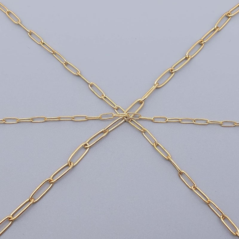THREENEST 16.4-Feet Width 3mm Stainless Steel Paperclip Chains, 18K Real Gold Plated, Soldered Cable Long Craft Chain for Necklace Bracelet Earring Jewelry Making (2201-GOLD-5M) - Image 3
